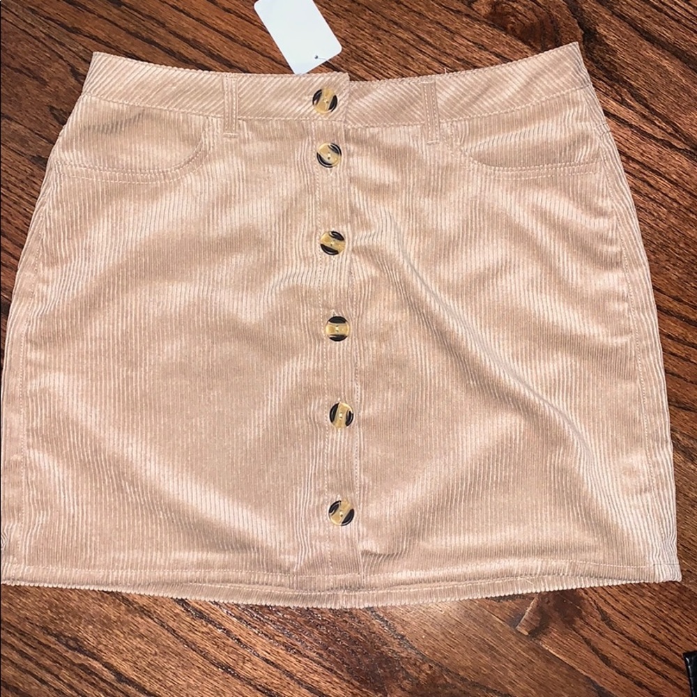 Women’s corduroy beige mini skirt